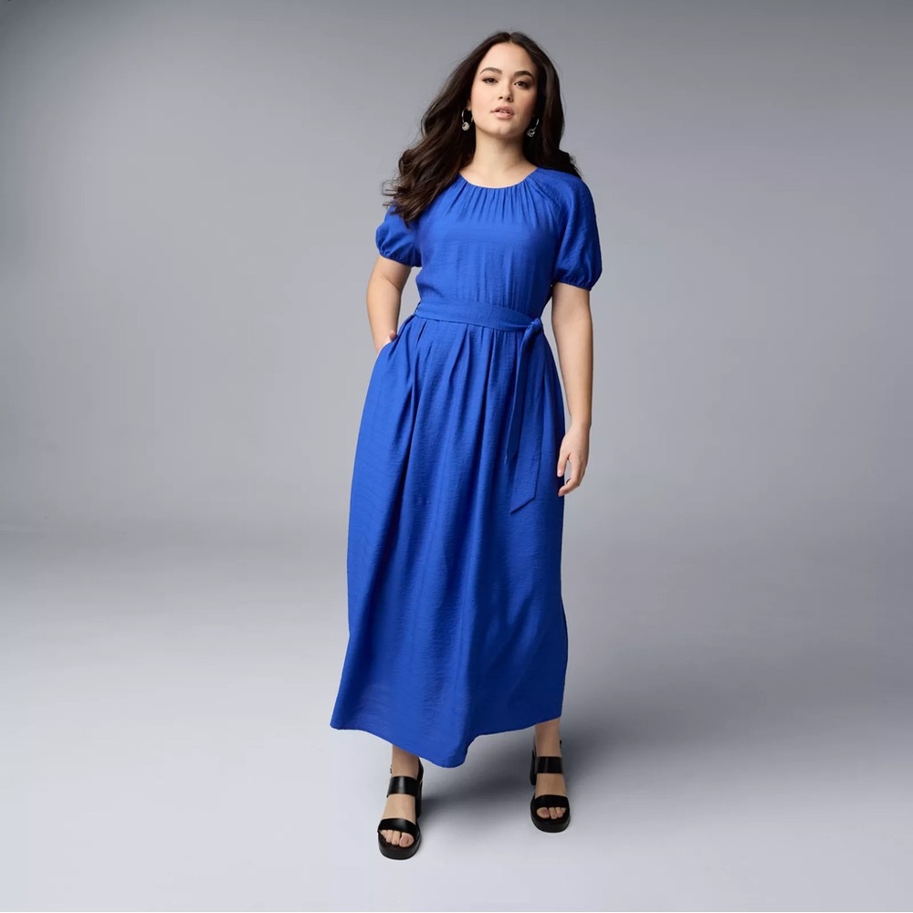 Simply Vera maxi dress with tie waist. Size L